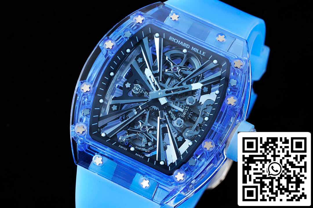 Richard Mille RM12-01 1:1 Mejor Edición RM Factory Tourbillon Caja Versión Transparente