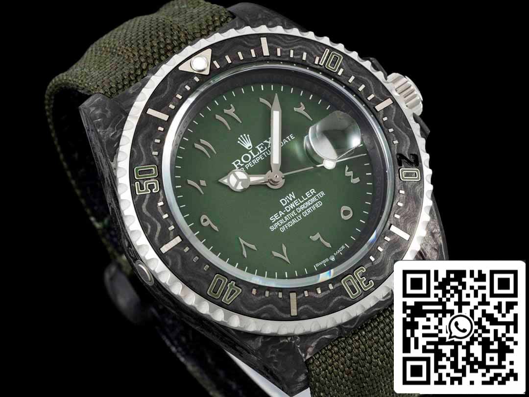 Rolex Sea-Dweller 1:1 Mejor Edición Diw Factory Fibra de Carbono Esfera Verde