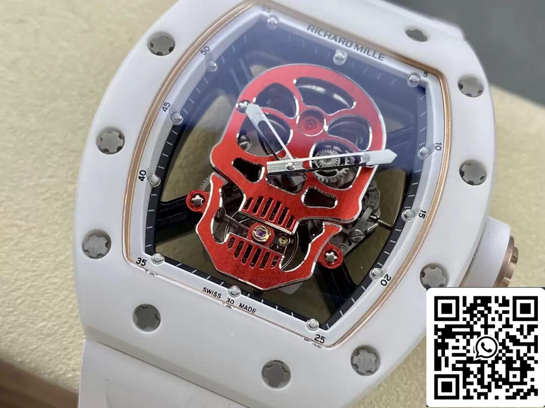 Richard Mille RM52-01 1:1 Mejor Edición YS Factory Tourbillon Caja de Cerámica Correa de Caucho