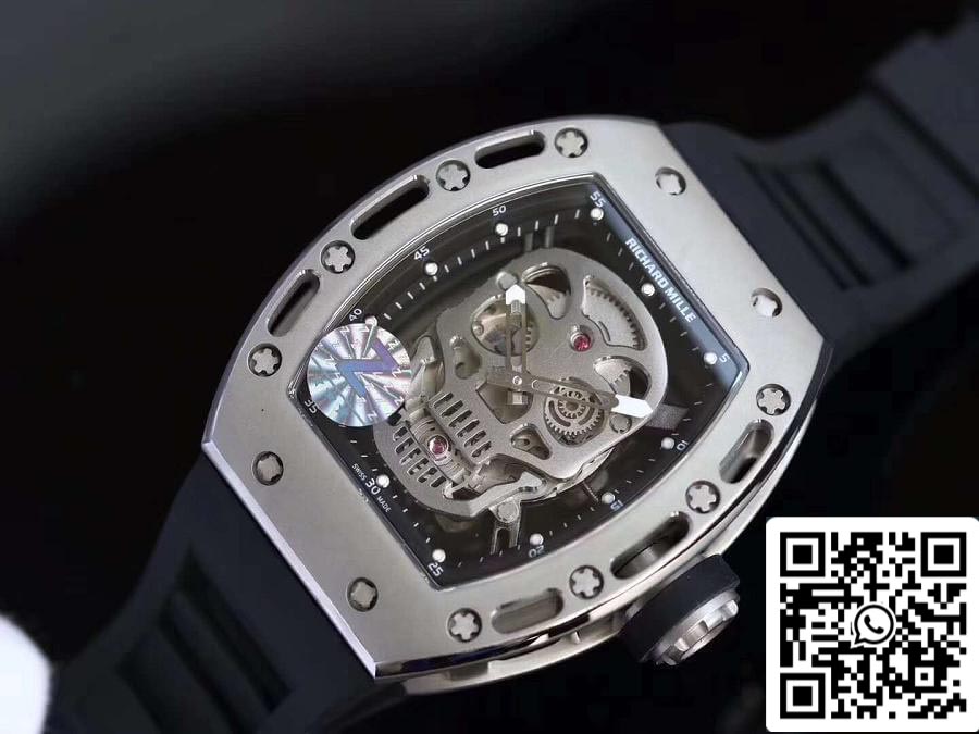 Richard Mille RM052 Z Factory 1:1 Mejor Edición Suizo ETA6T51 Esfera Negra con Calavera