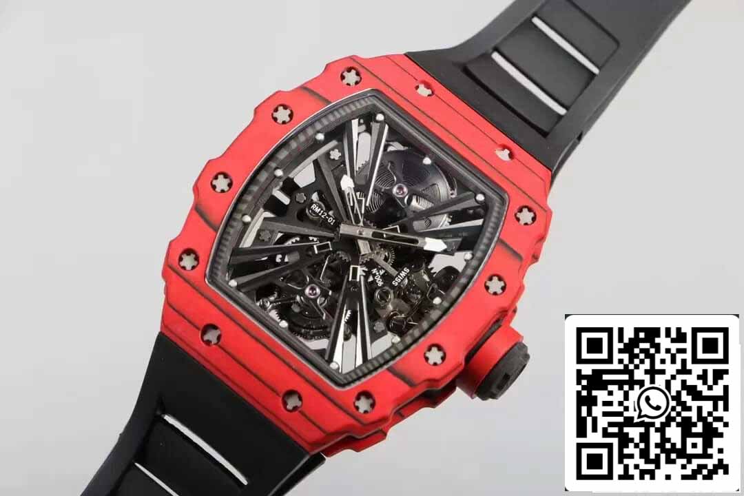 Richard Mille RM12-01 Tourbillon 1:1 Best Edition RM Factory Red Case Black Rubber Strap