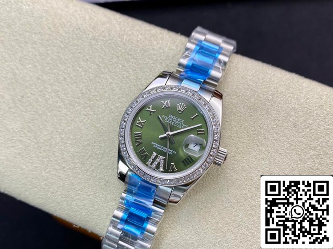 Rolex Datejust 28MM 1:1 Best Edition BP Factory quadrante verde con diamanti