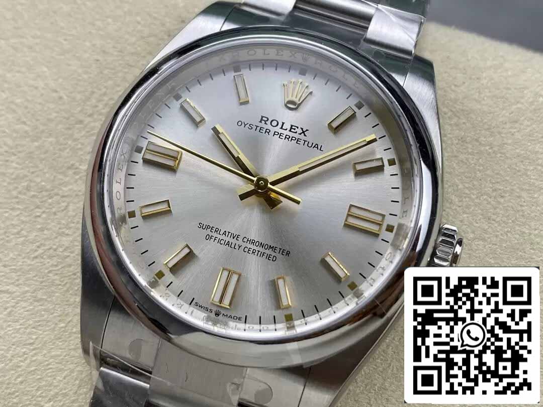 Rolex Oyster Perpetual M126000-0001 36MM 1:1 Best Edition Quadrante argento fabbrica pulita