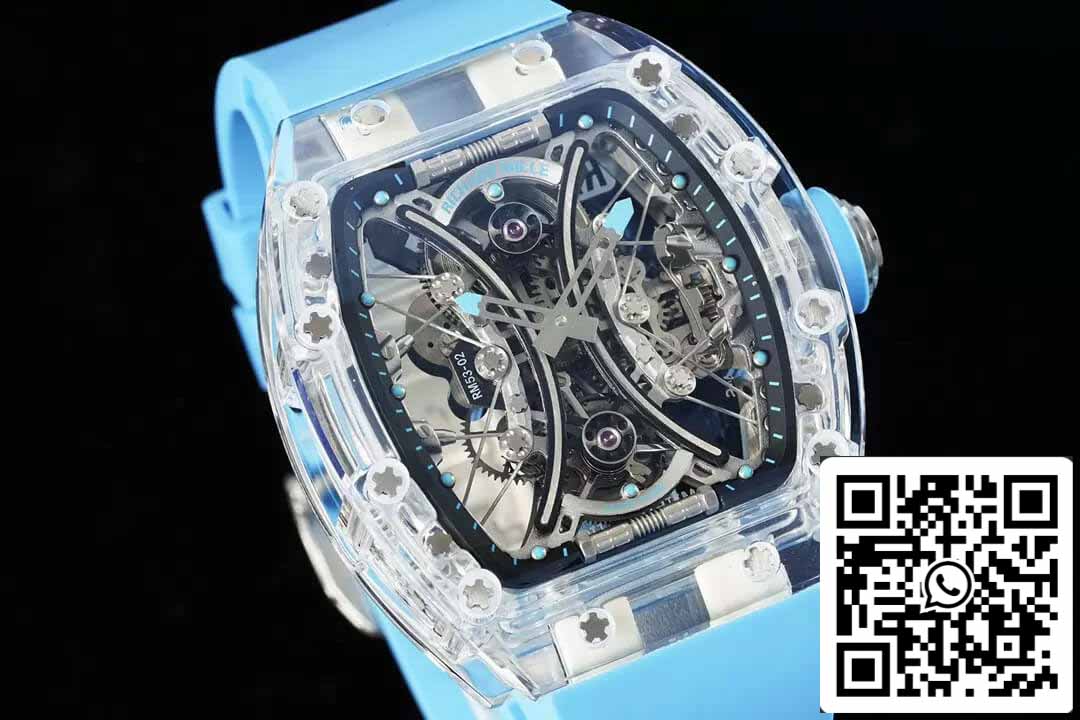 Richard Mille RM053-02 Tourbillon 1:1 Mejor edición RM Factory Correa de caucho azul