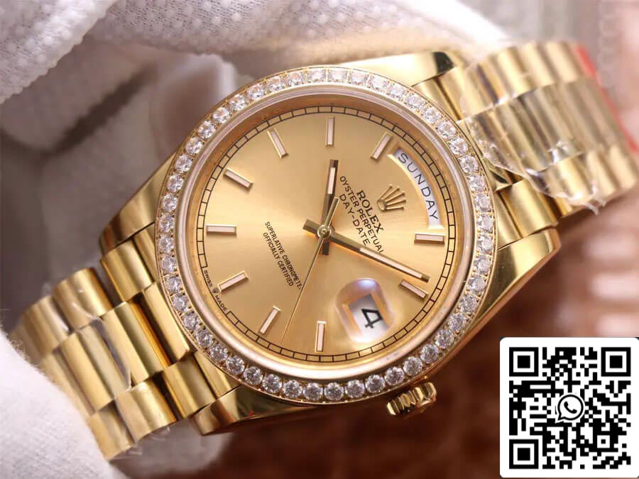 Rolex Day Date M228348RBR-0008 1:1 Mejor edición EW Factory Oro amarillo de 18 quilates