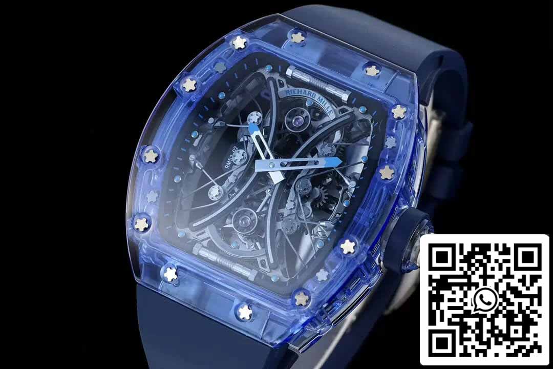 Richard Mille RM053-02 Tourbillon 1:1 Best Edition RM Factory quadrante scheletrato blu