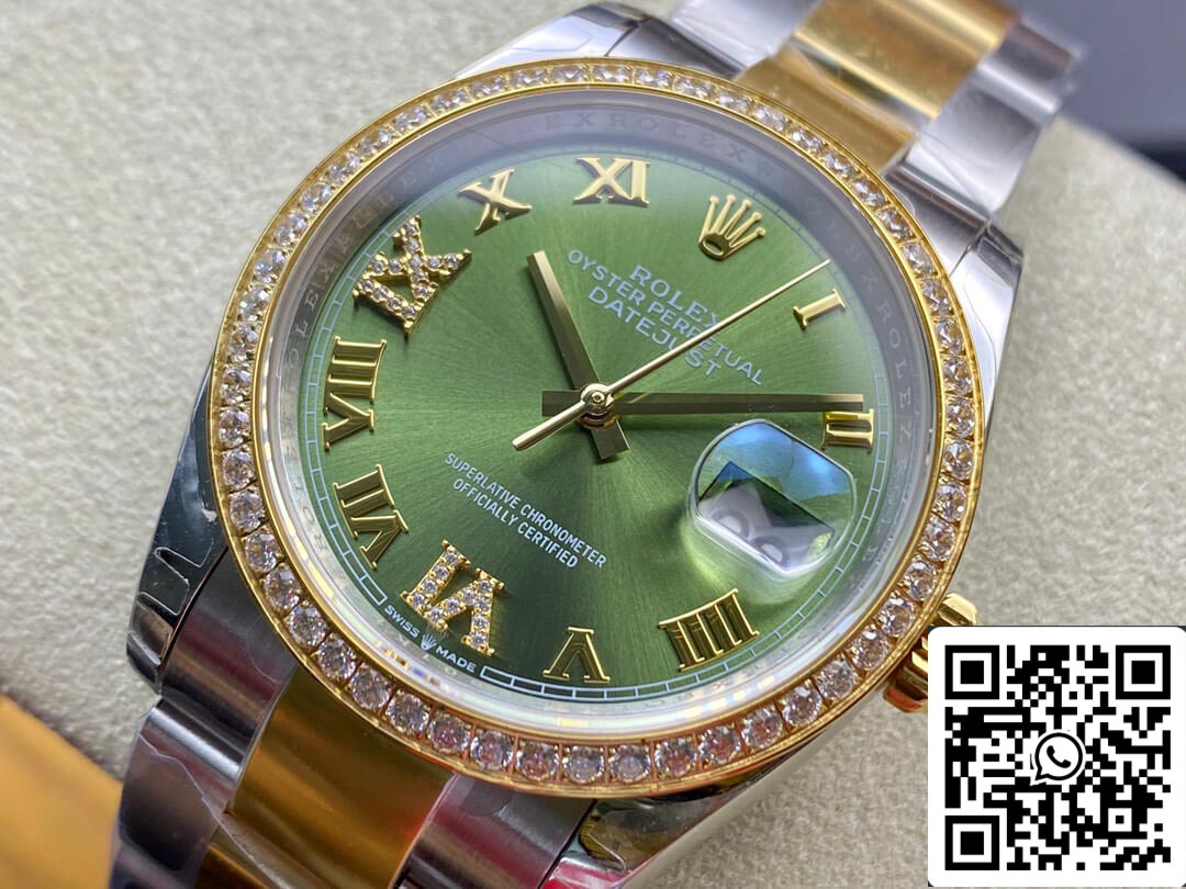 Rolex Datejust M126283RBR-0012 1:1 Mejor Edición EW Factory Esfera Verde