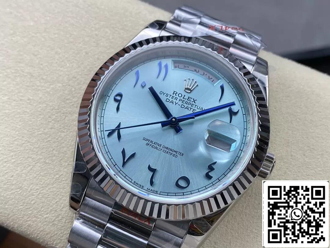 Rolex Day Date M228236 1:1 Best Edition GM Factory V2 Quadrante blu mediorientale