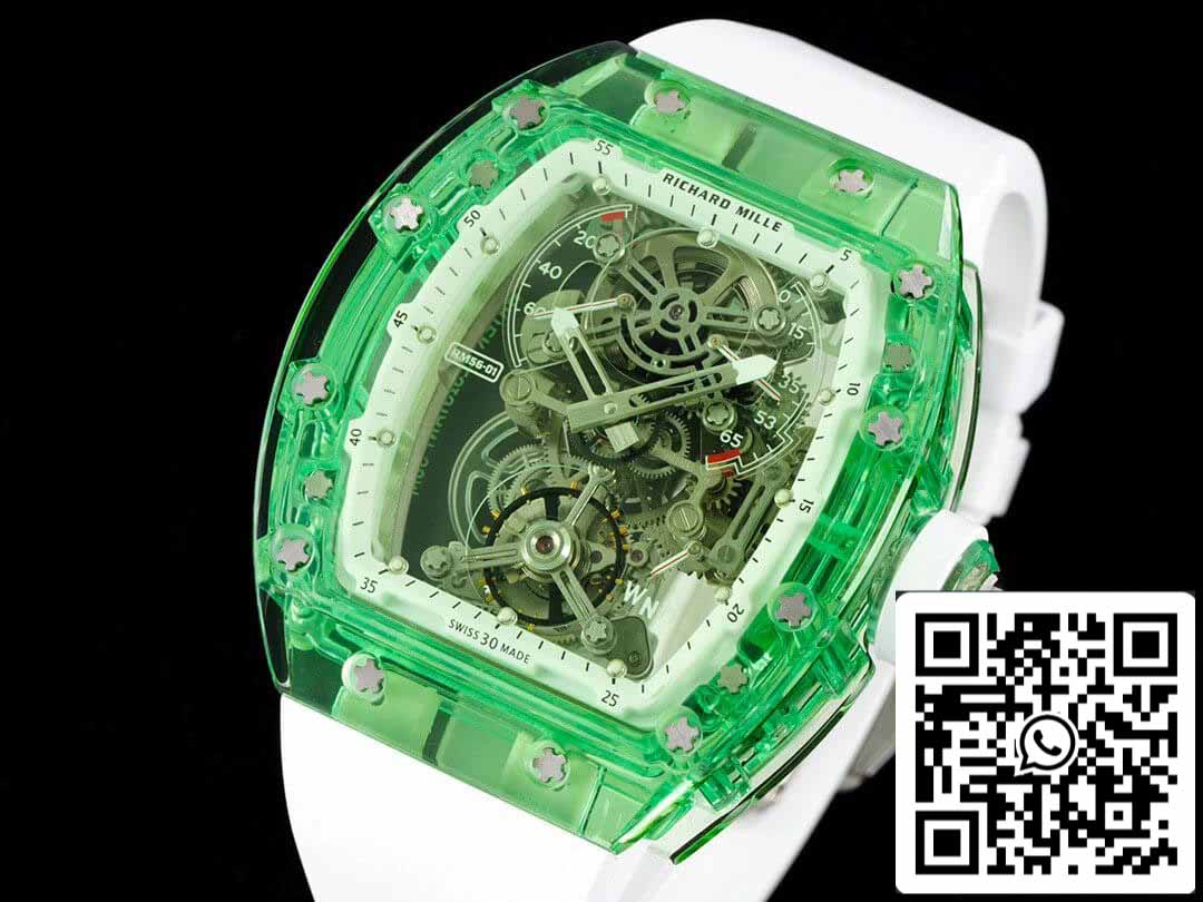 Richard Mille RM 56-01 Tourbillon 1:1 Mejor Edición RM Factory Caja Transparente Verde