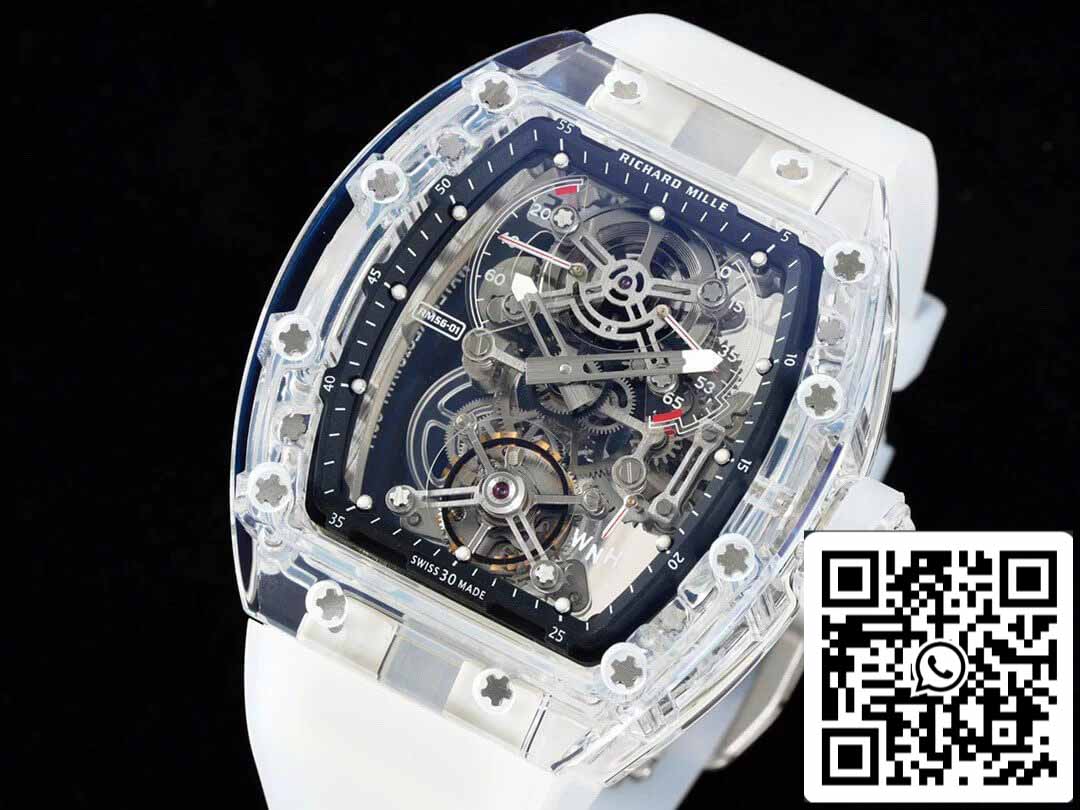 Richard Mille RM 56-01 Tourbillon 1:1 Mejor edición RM Factory Esfera esqueleto transparente