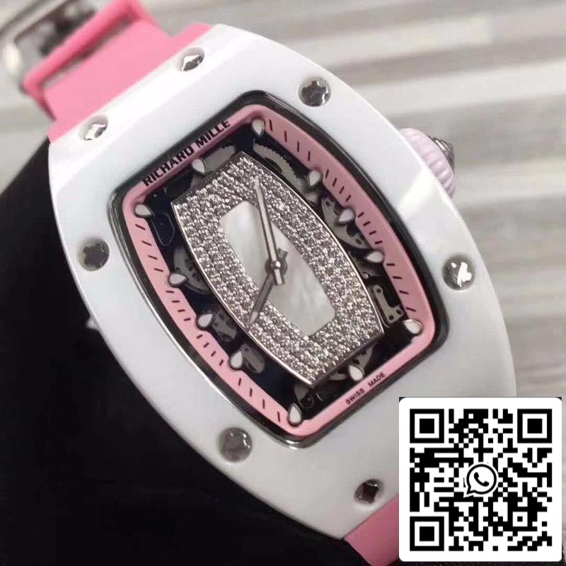 Richard Mille RM07 1:1 Mejor Edición Suizo ETA6T51 Esfera Roja con Diamantes