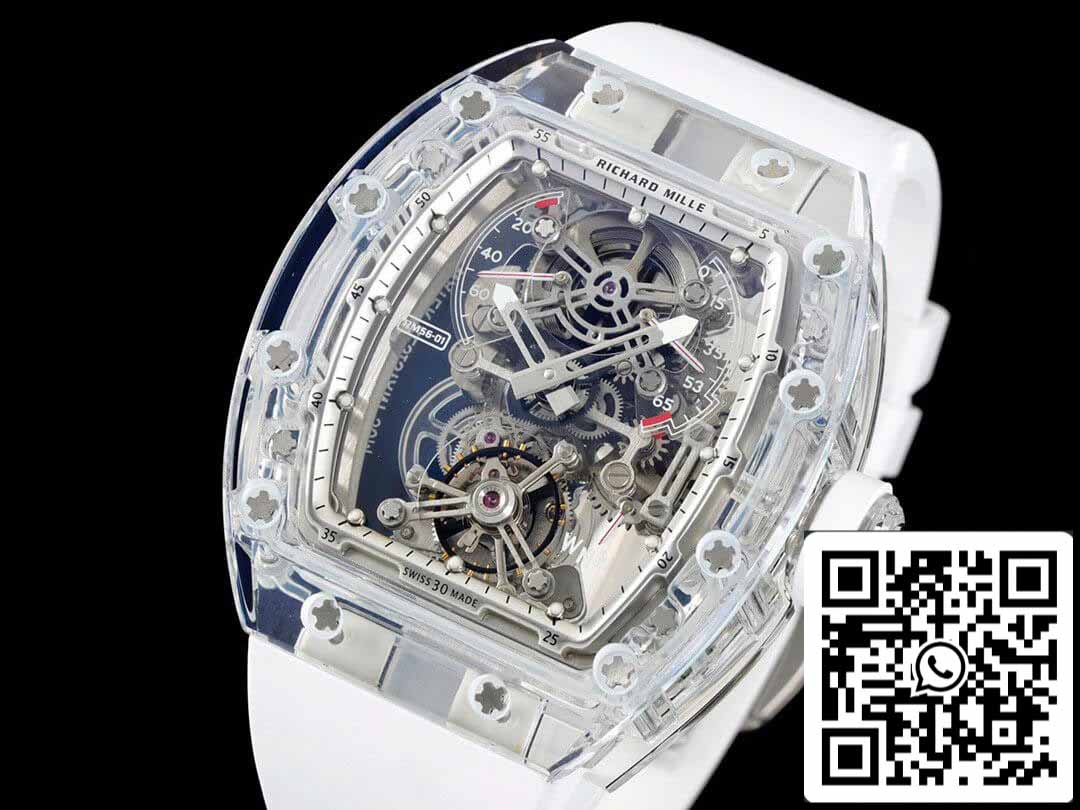 Richard Mille RM 56-01 Tourbillon 1: 1 Best Edition RM Factory cinturino in caucciù bianco