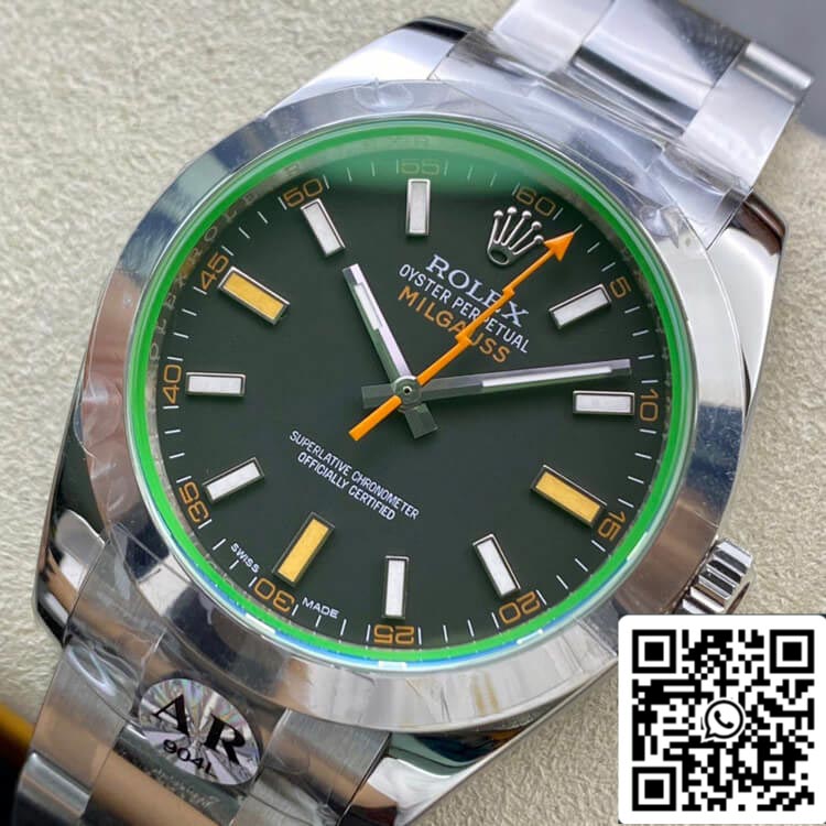 Rolex Milgauss 116400GV AR Factory 1:1 Best Edition svizzero ETA3131 quadrante nero