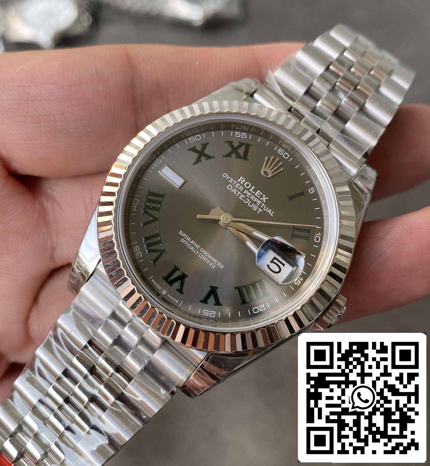 Rolex Datejust M126334-0022 41MM 1:1 Best Edition VS quadrante verde di fabbrica