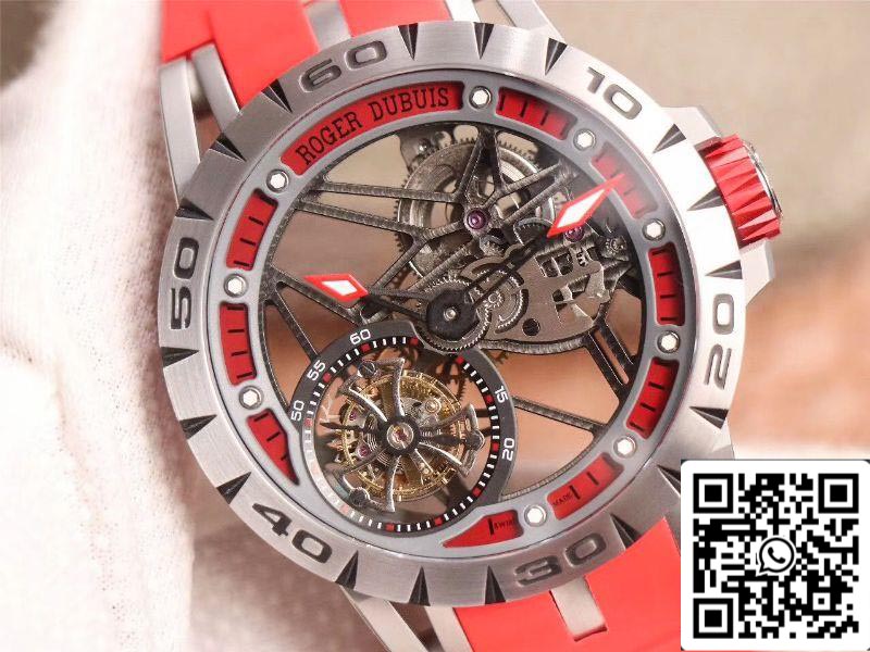 Roger Dubuis Excalibur Spider RDDBEX0572 Hollow Flight Tourbillon 1:1 Mejor Edición JB Factory Correa Roja Suiza RD505SQ