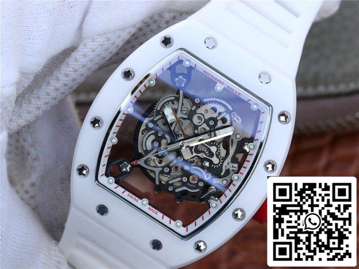 Richard Mille RM055 cinturino in caucciù bianco KV Factory 1: 1 della migliore edizione