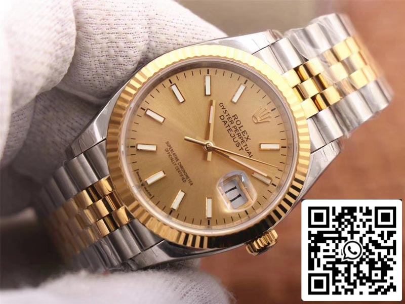 Rolex Datejust M126233-0015 1:1 Best Edition EW Factory Quadrante champagne svizzero ETA3235