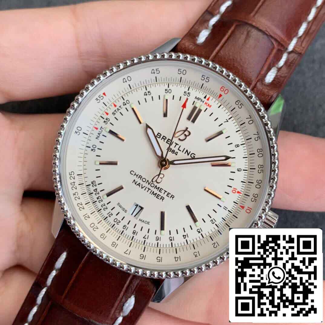 Breitling Navitimer 1 A17326211G1P2 1:1 Mejor edición V7 Esfera plateada de fábrica