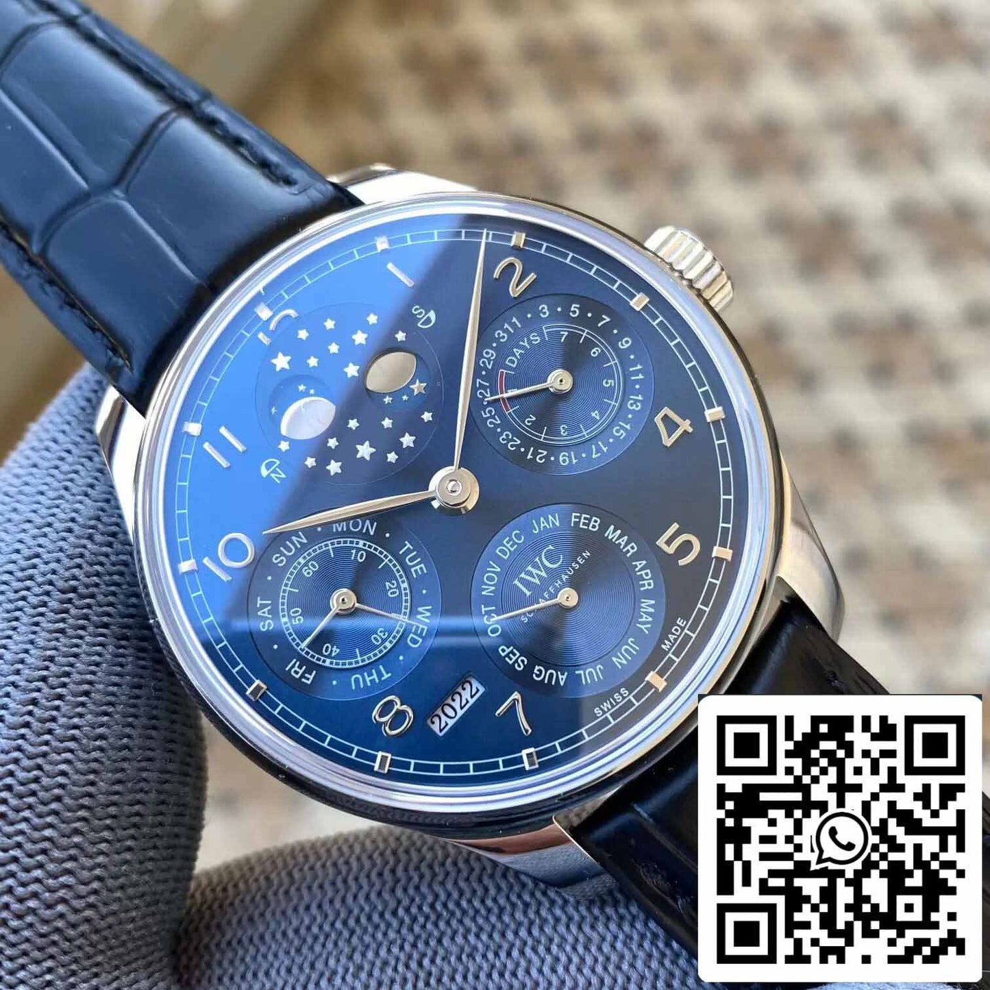 IWC Calendario Perpetuo Portugués IW503401 1:1 Mejor Edición APS Esfera Azul de Fábrica