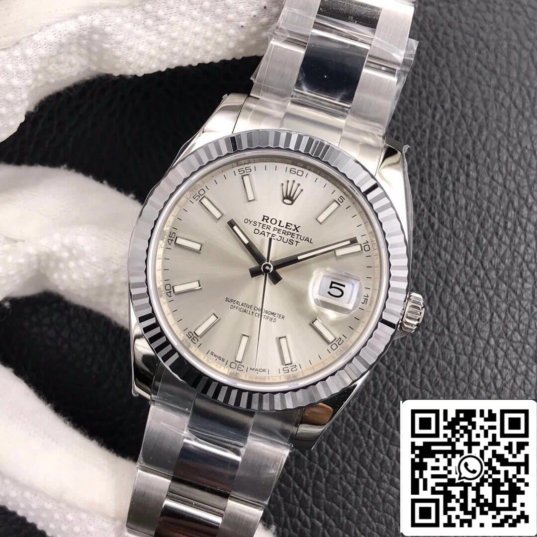 Rolex Datejust M126334-0003 1:1 Best Edition VS quadrante argento di fabbrica