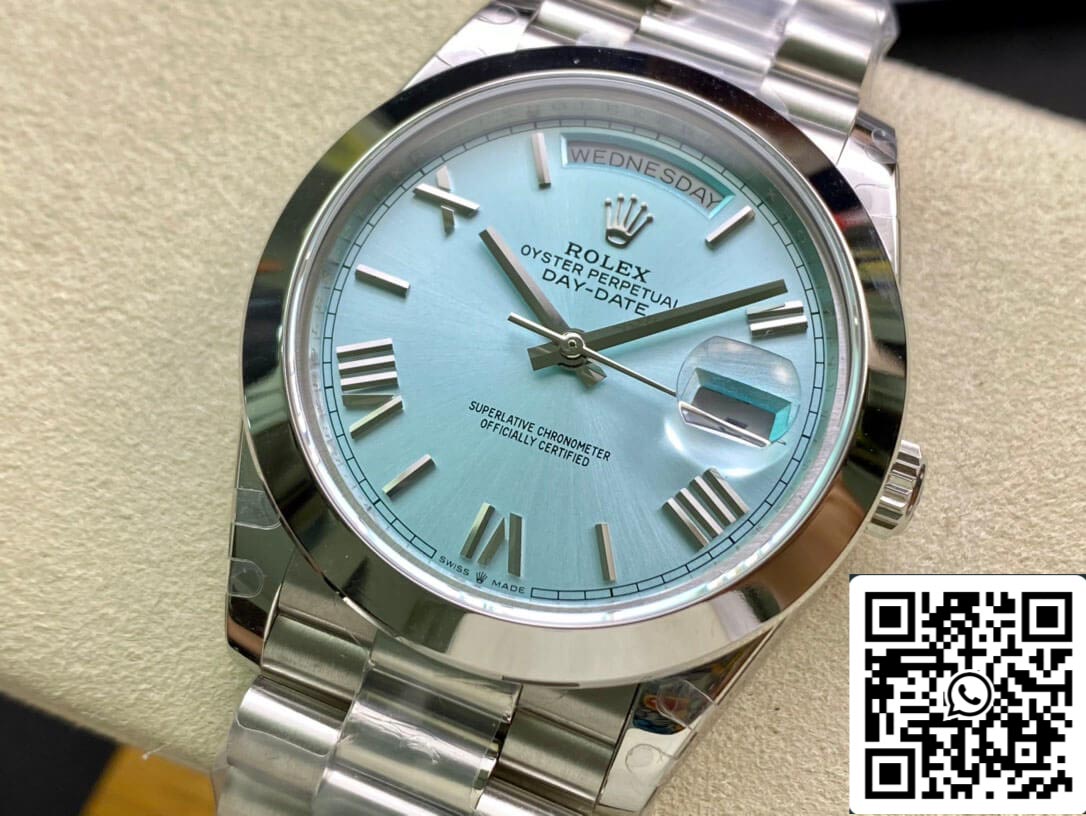 Rolex Day Date M228206-0044 1:1 Best Edition EW Factory quadrante blu ghiaccio