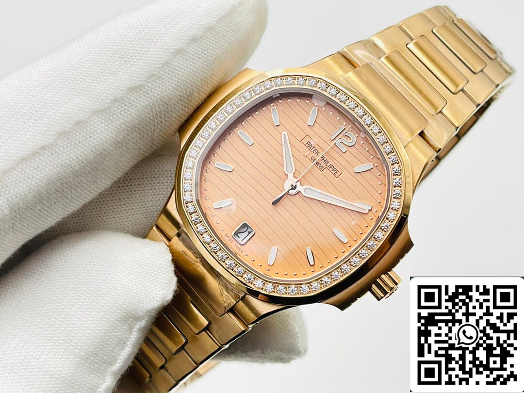 Patek Philippe Nautilus Ladies 7118/1200R-010 1:1 Migliore edizione 3K Factory Oro rosa