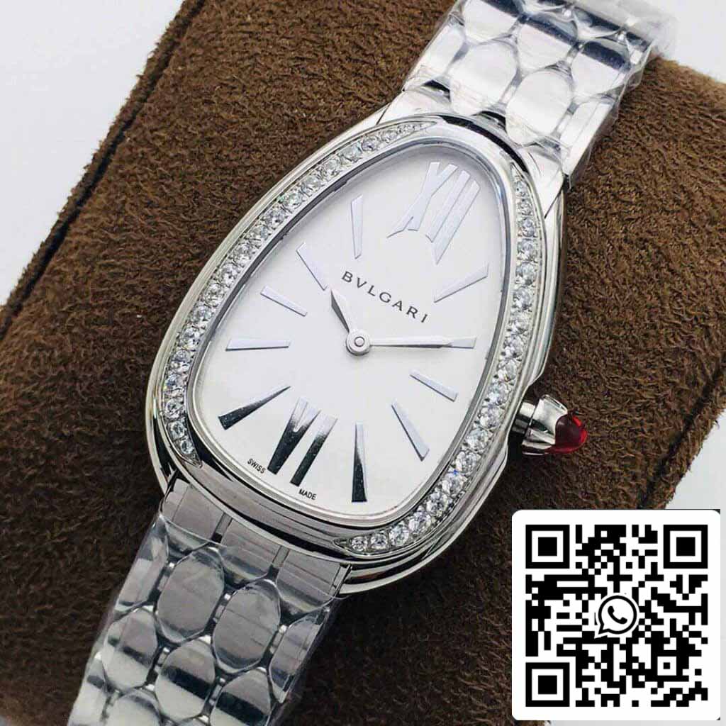 Bvlgari Serpenti 103361 1:1 Mejor Edición BV Factory Esfera Blanca Plateada