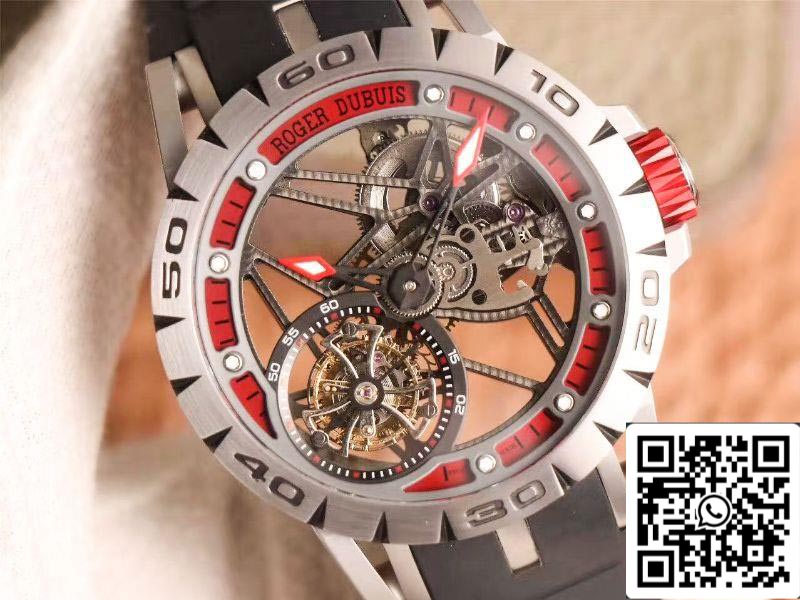 Roger Dubuis Excalibur Spidr (serie king) RDDBEX0622 Tourbillon JB Factory 1:1 Best Edition quadrante scheletrato rosso svizzero RD505SQ