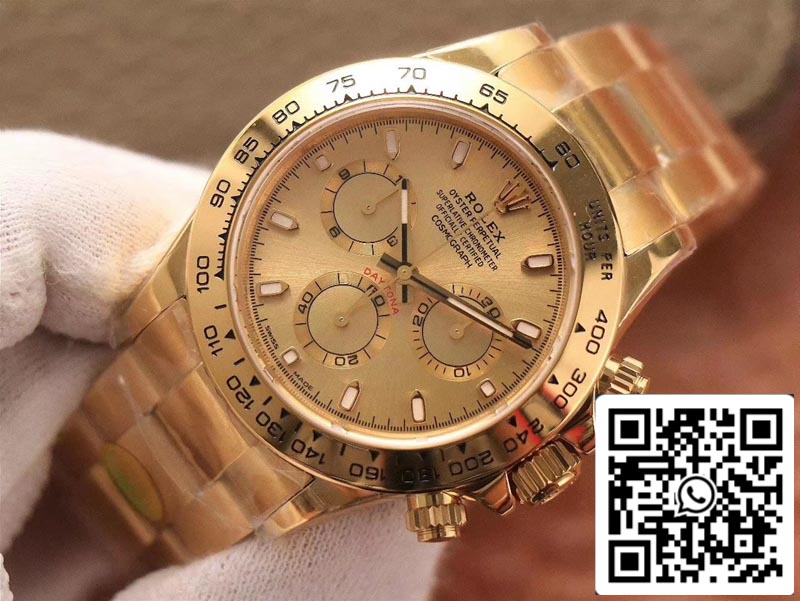 Rolex Daytona Cosmograph M116508-0003 1:1 Best Edition Noob Factory quadrante dorato svizzero ETA4130