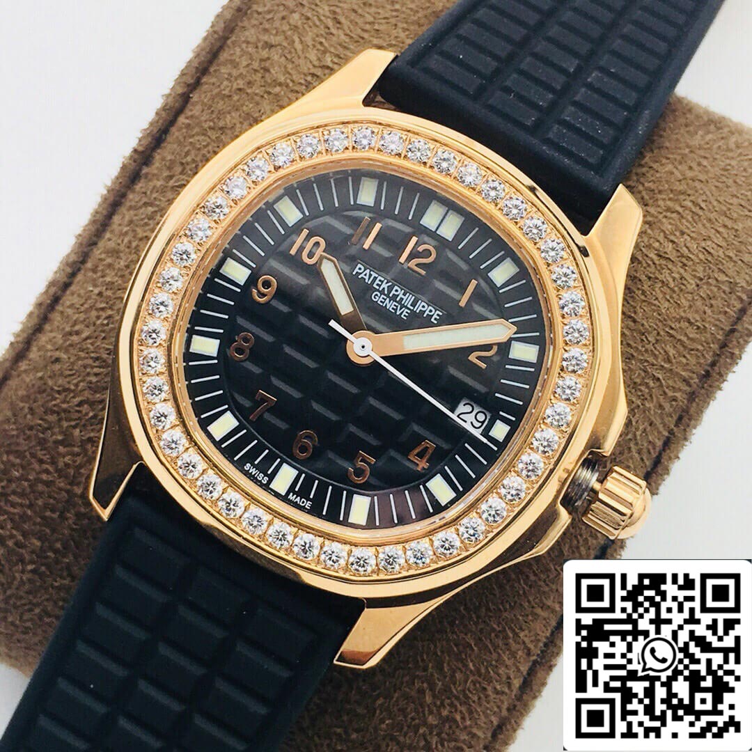 Patek Philippe Aquanaut 5067A Movimiento de cuarzo 1:1 Mejor edición PPF Factory Esfera negra en oro rosa