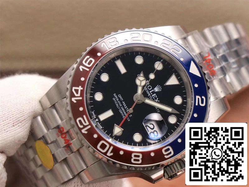 Rolex GMT Master II 126710BLRO-0001 1:1 Best Edition Noob Factory quadrante nero svizzero ETA3285