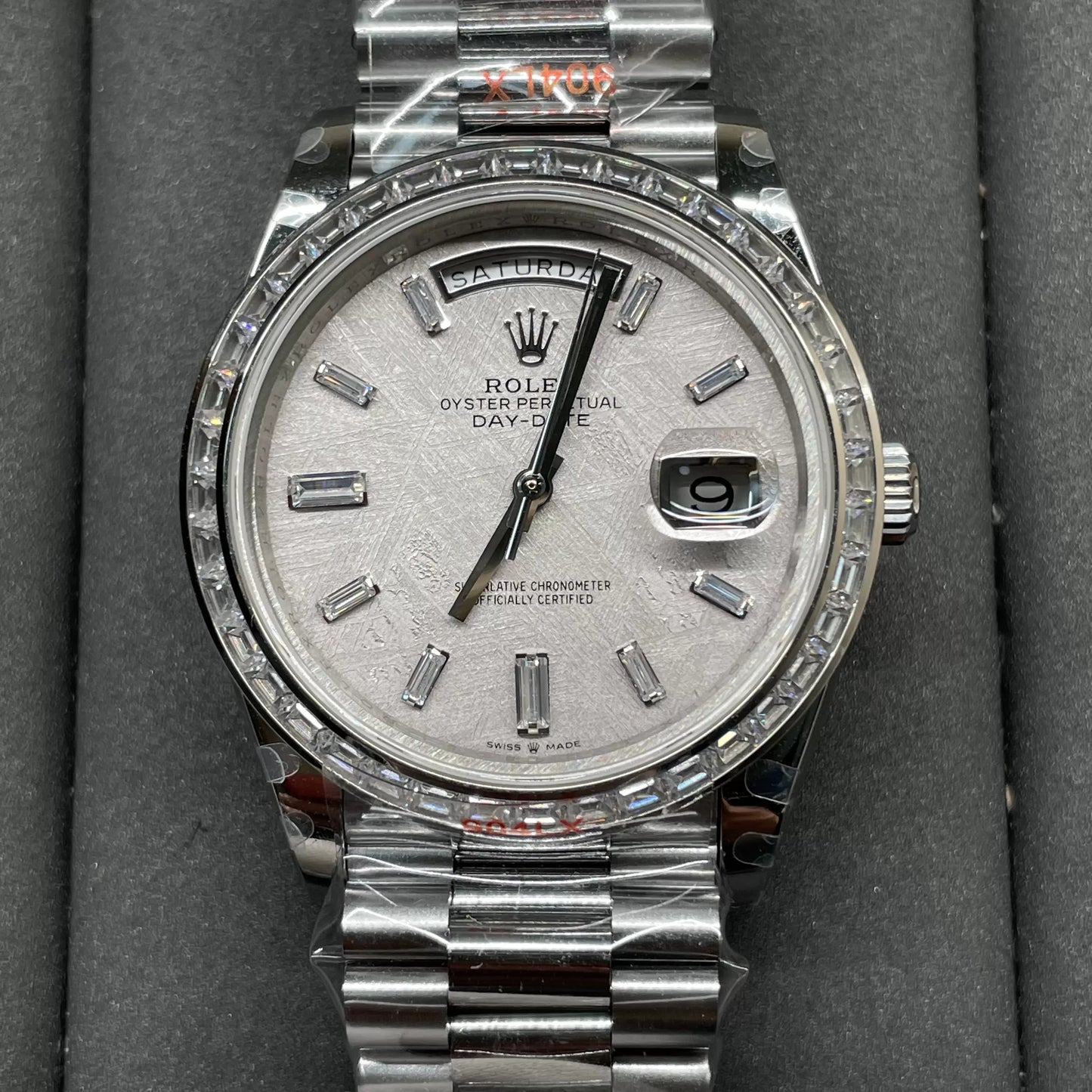 Rolex Day Date 40 M228396TBR-0027 Meteorito Diamante Dial 1:1 Mejor Edición GM Factory V3 Versión Contrapeso