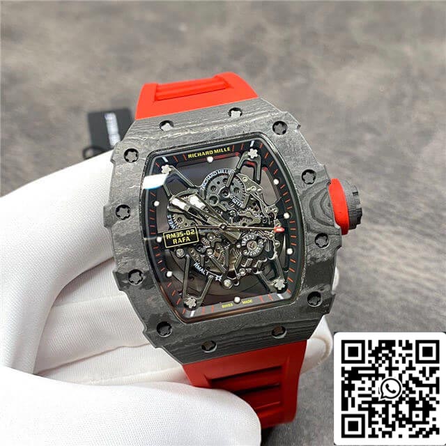 Richard Mille RM35-02 1:1 Best Edition KV Factory Carbon Fiber Red Strap