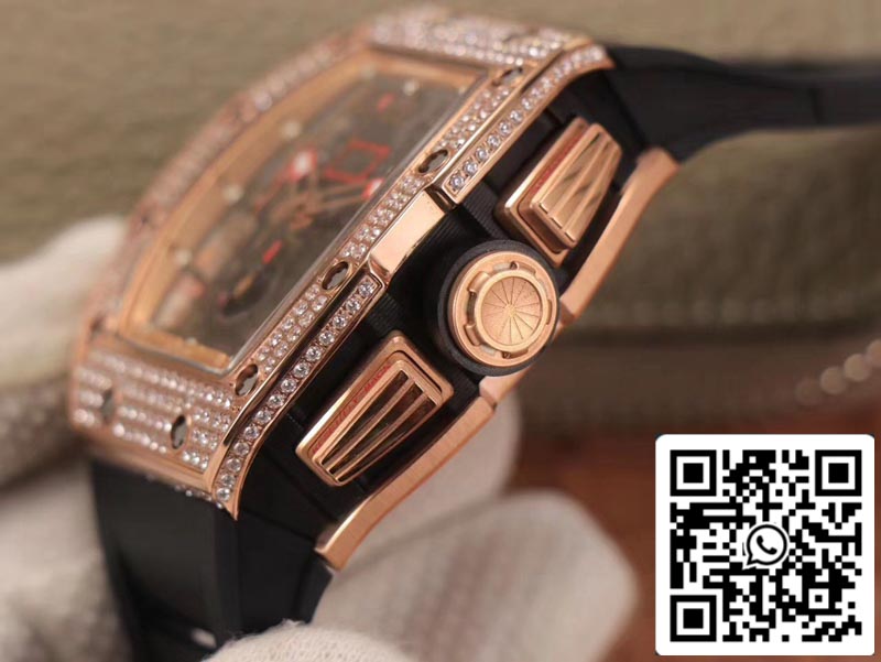 Richard Mille RM011 RG/5423 1:1 Best Edition KV Factory Rose Gold Diamond Swiss Movement