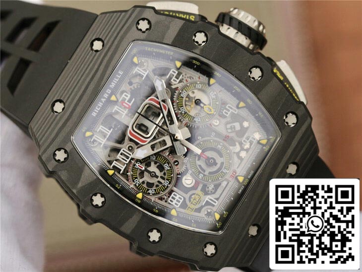 Richard Mille RM11-03 1:1 Best Edition KV Factory Caja de fibra de carbono negra