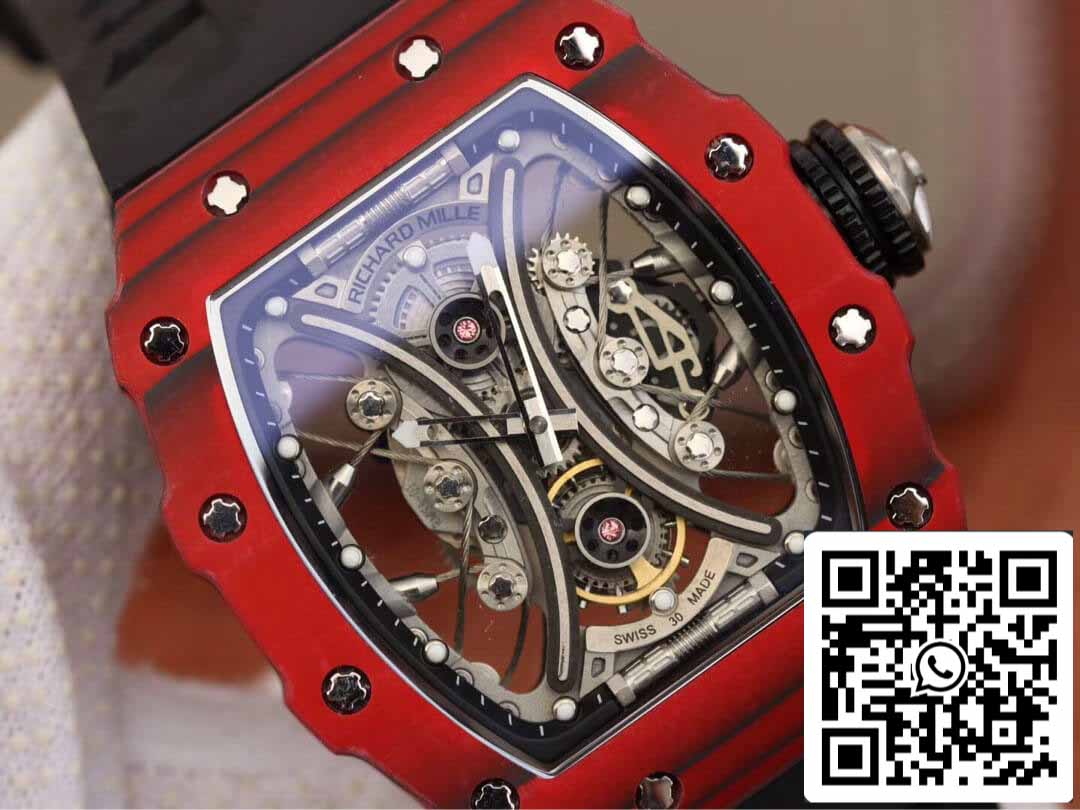 Richard Mille RM53-01 1:1 Mejor Edición KV Factory TPT Correa Negra de Fibra de Carbono