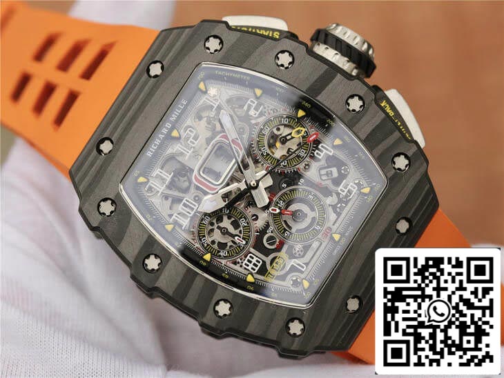 Richard Mille RM11-03 1:1 Best Edition KV Factory Carbon Fiber Orange Strap