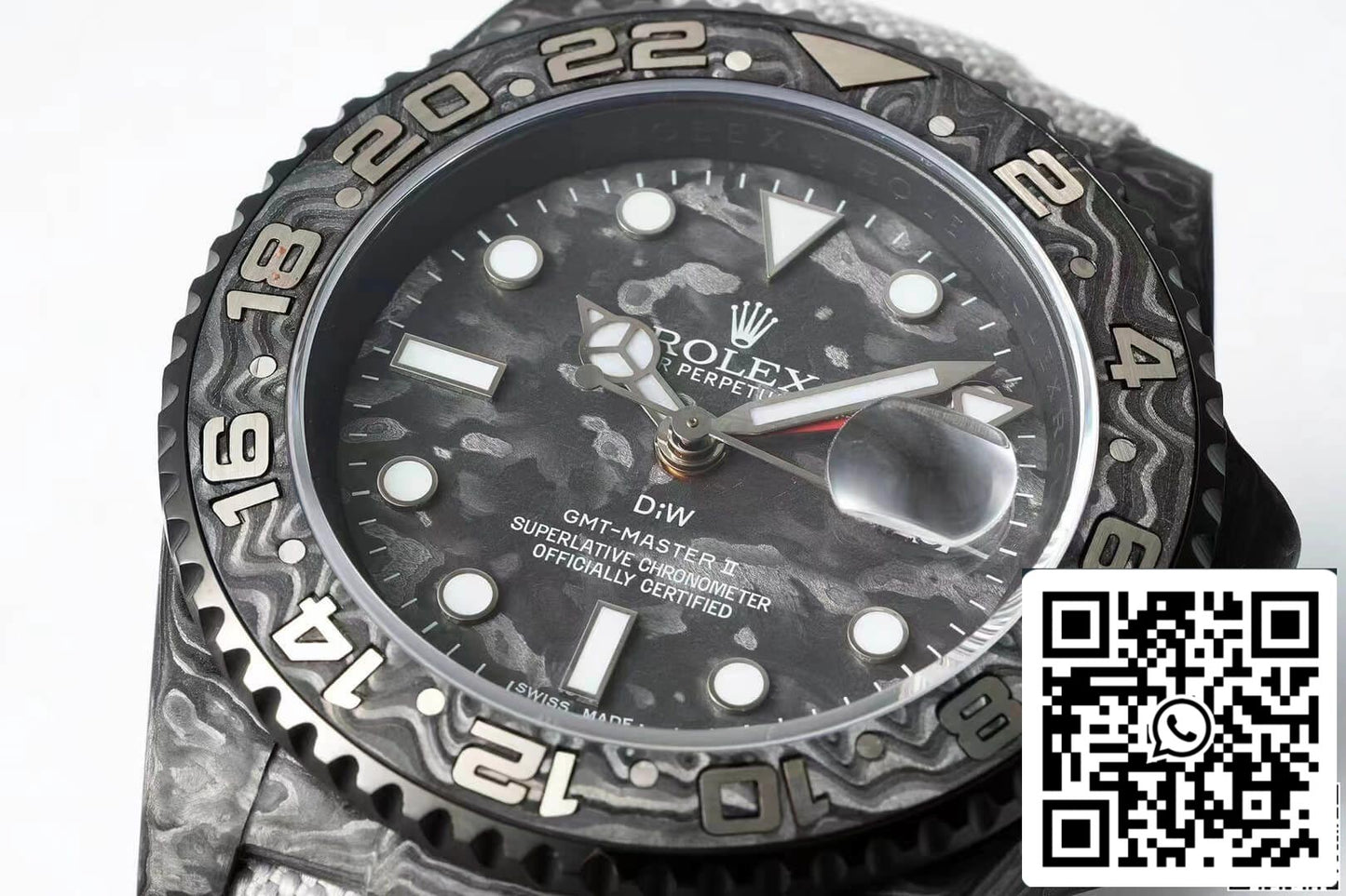 Rolex GMT-MASTER II Diw 1:1 Mejor edición Correa de tela de fibra de carbono