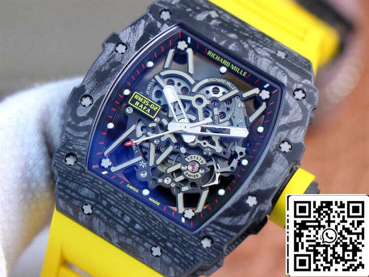 Richard Mille RM35-02 1:1 Mejor Edición ZF Factory Correa de Caucho Amarilla