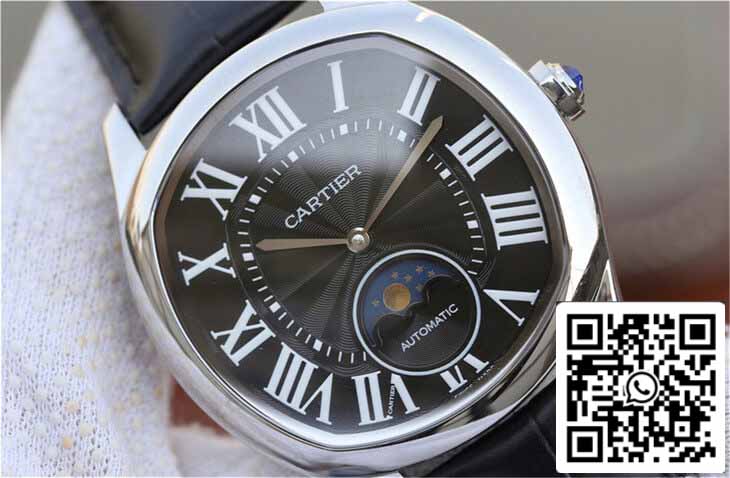 Drive De Cartier Moonphase WGNM0009 Quadrante nero in acciaio inossidabile della migliore edizione 1: 1