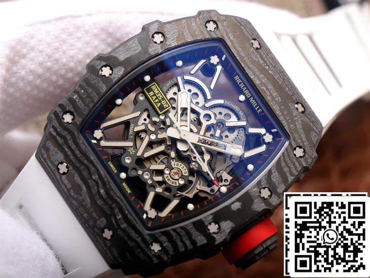 Richard Mille RM35-02 1:1 Mejor Edición ZF Factory Correa de Caucho Blanca