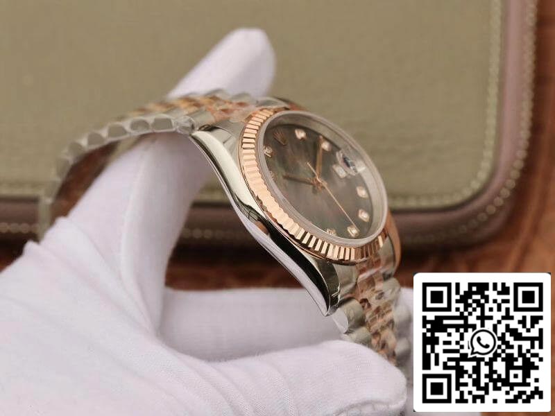 Rolex Datejust 36 mm GM Factory 1:1 Mejor edición Esfera gris Marcadores de diamantes Envuelto en oro de 18 quilates Suizo ETA3135