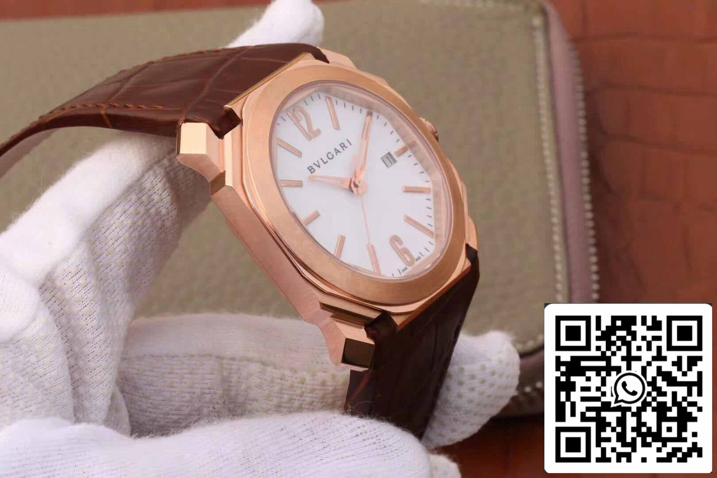 Bvlgari Octo 102119 BGOP38WGLD 1:1 Mejor edición esfera blanca