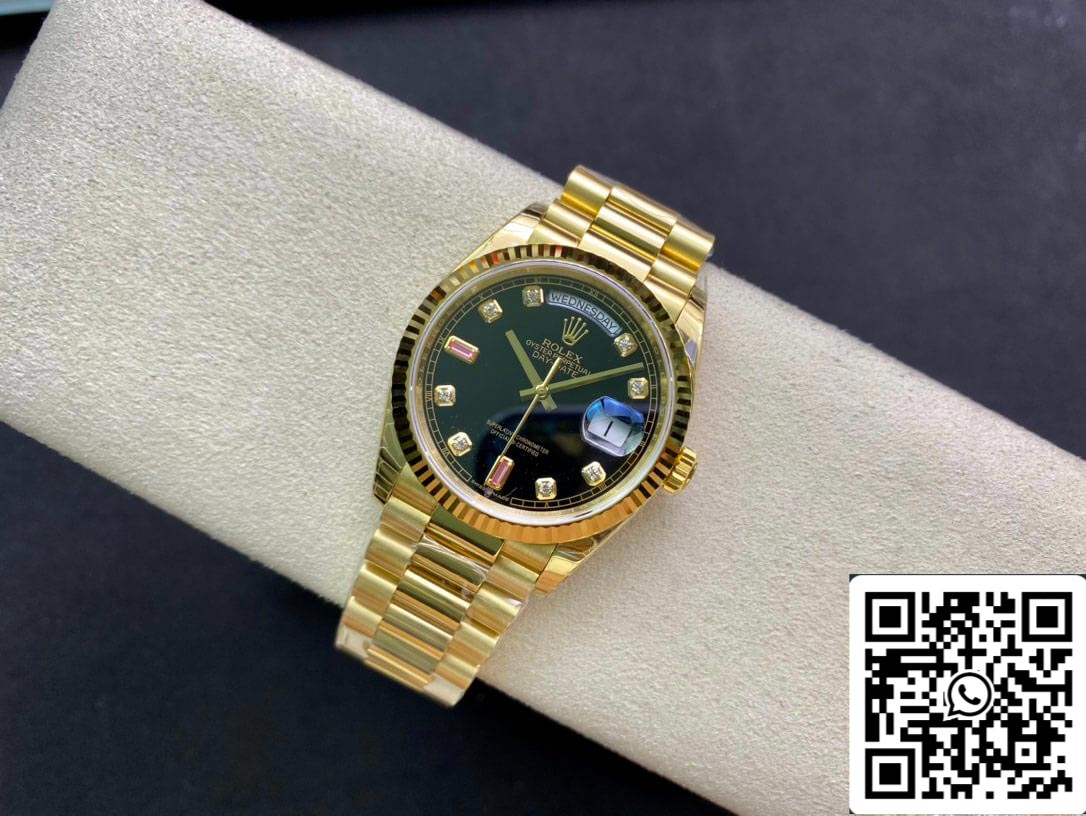 Rolex Day Date 118208 1:1 Best Edition EW Factory Black Dial