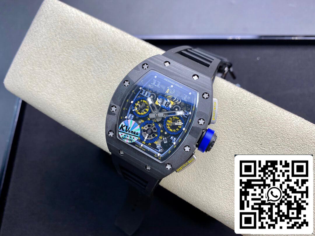 Richard Mille RM-011 1:1 Mejor Edición KV Factory Fibra de Carbono