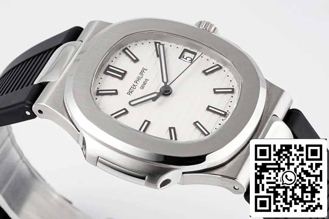 Patek Philippe Nautilus 5711 1:1 Mejor edición PPF Factory esfera blanca correa de caucho