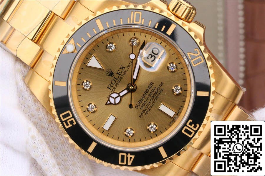 Rolex Submariner 116618 1:1 Best Edition Noob Factory V7 Gild Diamond-Studded Dial