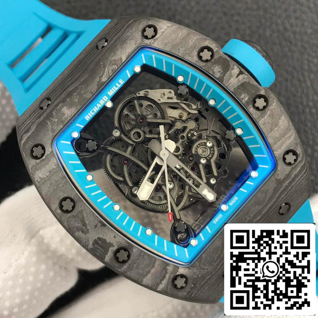 Richard Mille RM055 1:1 Best Edition ZF Factory Blue Rubber Strap