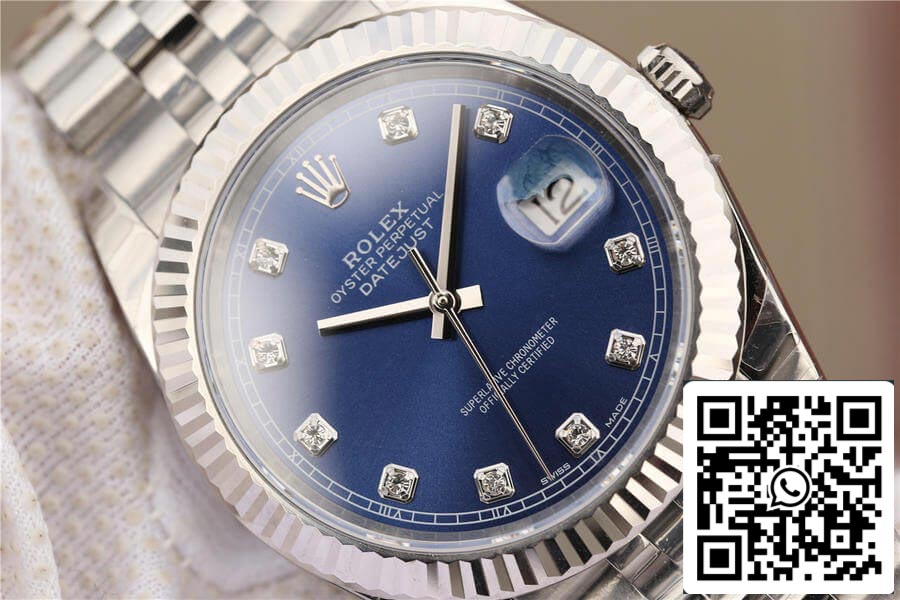 Rolex Datejust M126334-0016 1:1 Best Edition EW Factory quadrante blu con diamanti