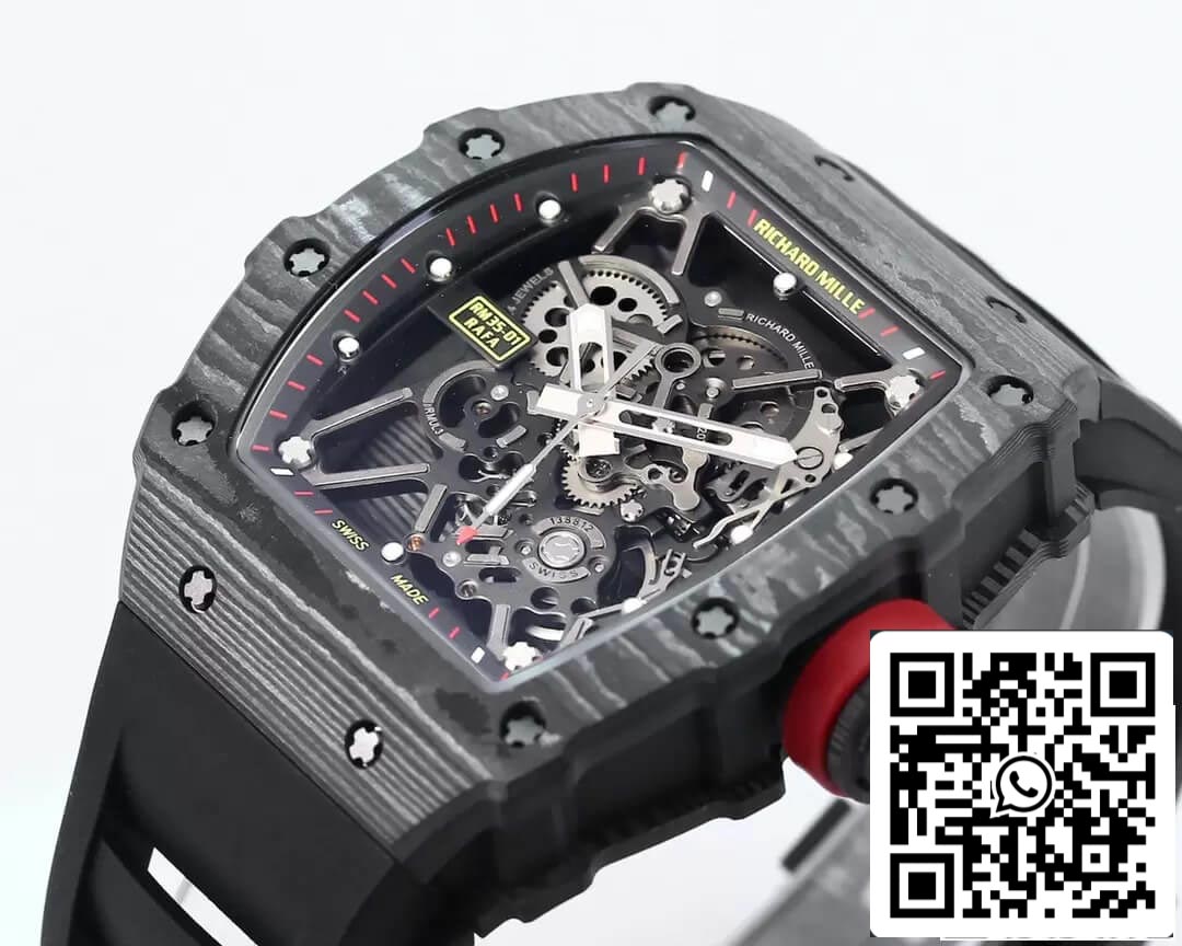 Richard Mille RM35-01 1:1 Mejor Edición BBR Factory Correa de Caucho Negra